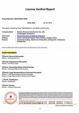 Rapporto di verifica della licenza